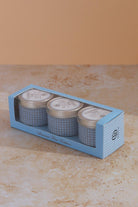 Set Of Three Scented Summer Time Floral Blue Tin Candles Gift Set - G Decor