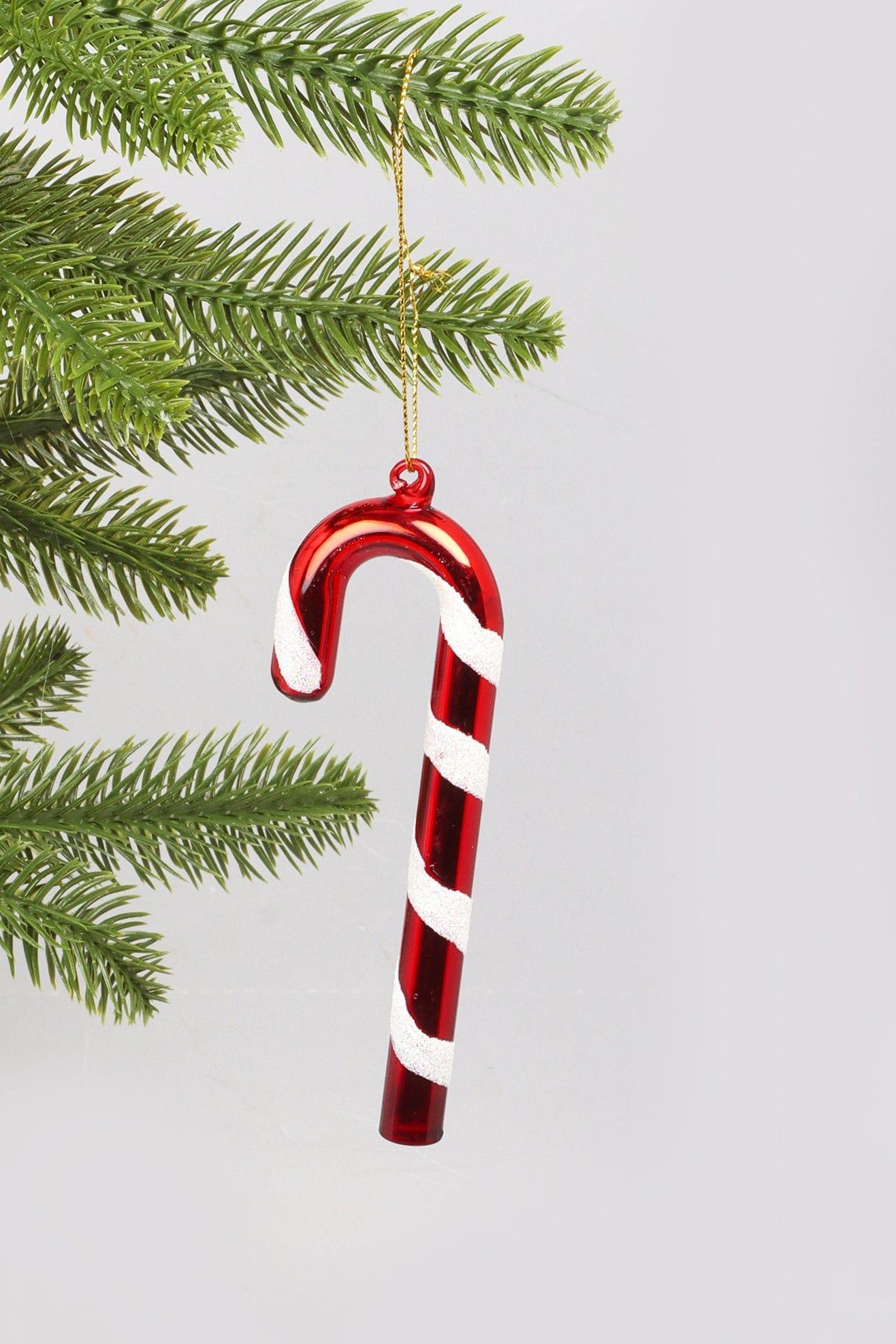 G Decor Christmas Decorations Red Shiny Candy Cane Christmas Tree Ornament