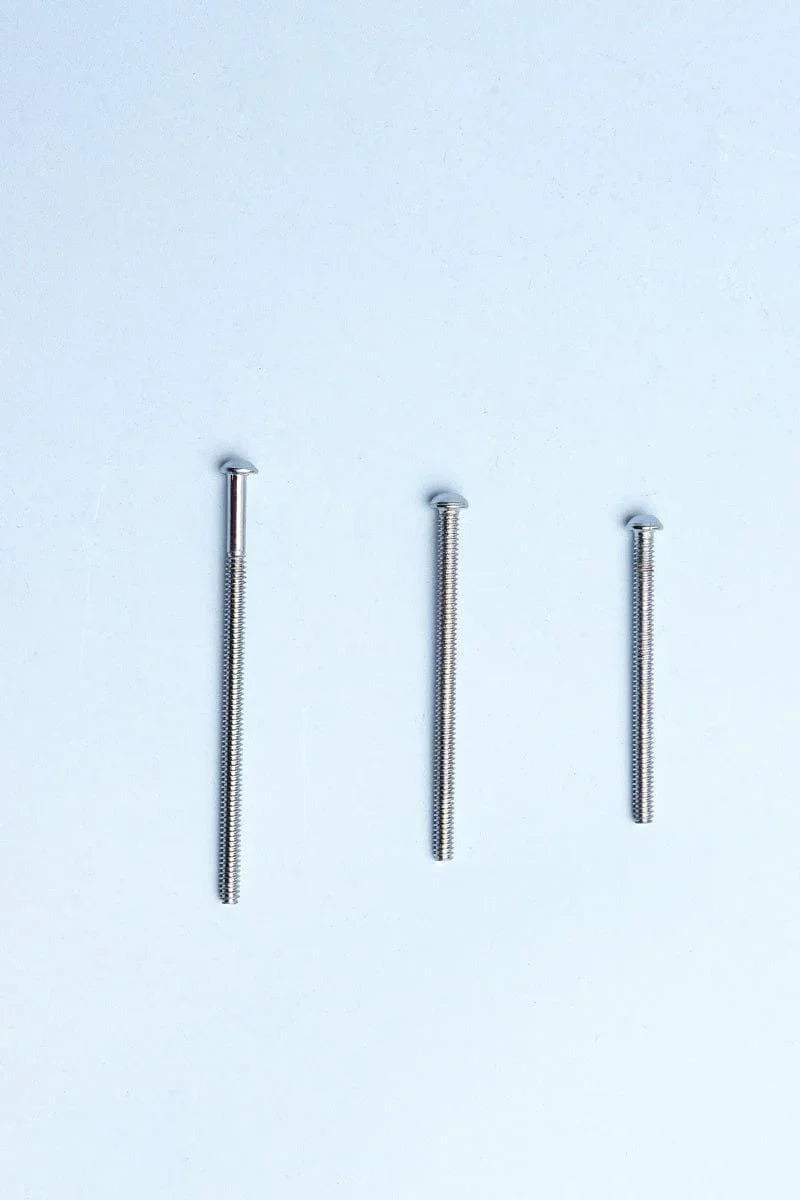 Chrome Fixing Bolts for Ceramic Cabinet Knobs in Three Lengths — Multipack