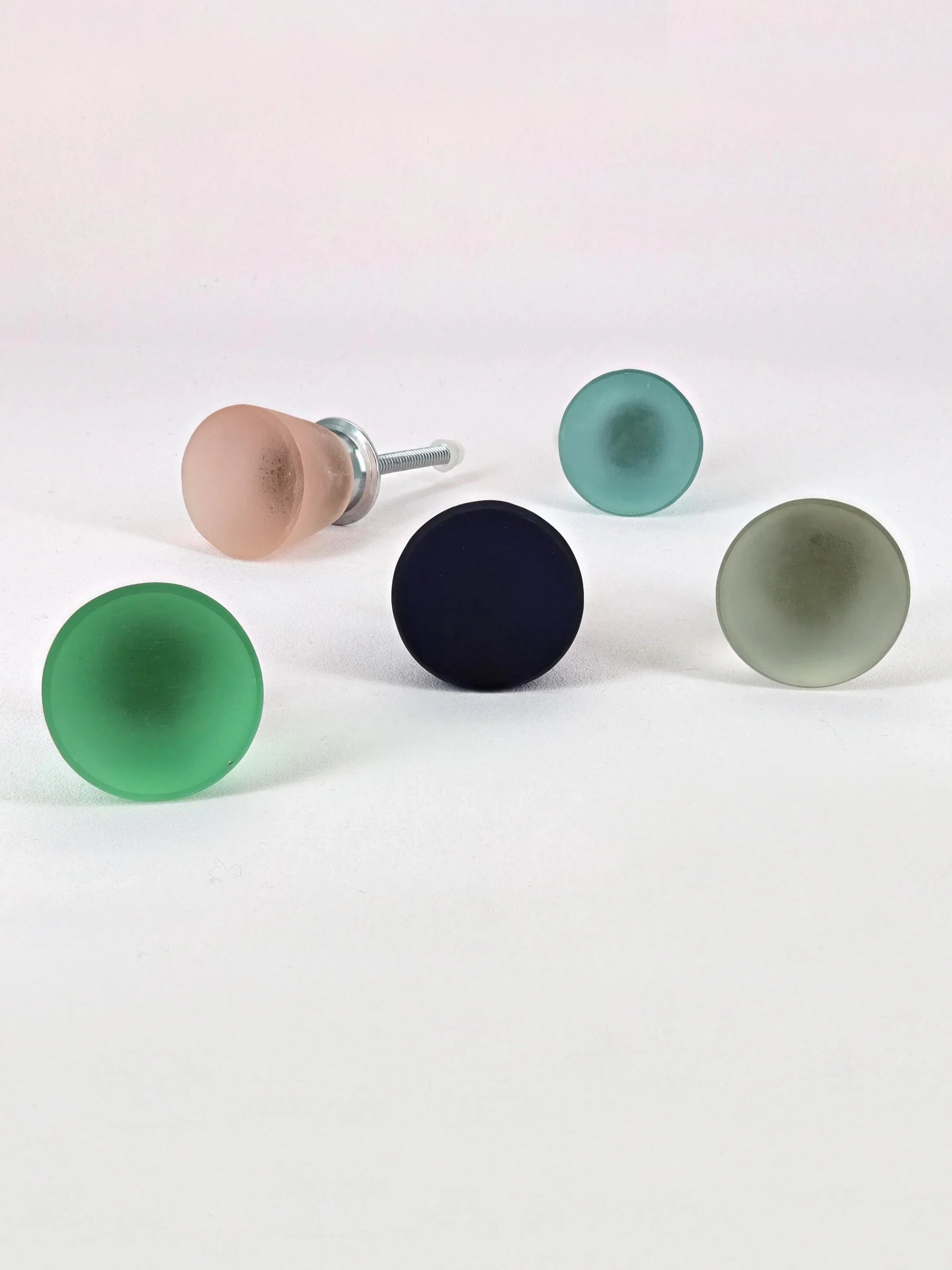 Sienna Frosted Fluted Matte Glass Cabinet Pull Knob — alternate view, G Decor