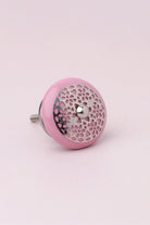 Silver Applique II Elegant Lace Ceramic Cabinet Knob — lifestyle view, G Decor