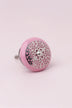 Silver Applique II Elegant Lace Ceramic Cabinet Knob — lifestyle view, G Decor