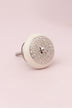 Silver Applique II Elegant Lace Ceramic Cabinet Knob — view 7, G Decor