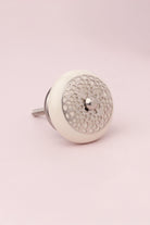 Silver Applique II Elegant Lace Ceramic Door Knob - G Decor