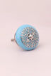 Silver Applique II Elegant Lace Ceramic Cabinet Knob — close-up view, G Decor