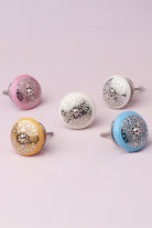 Silver Applique II Elegant Lace Ceramic Door Knob - G Decor