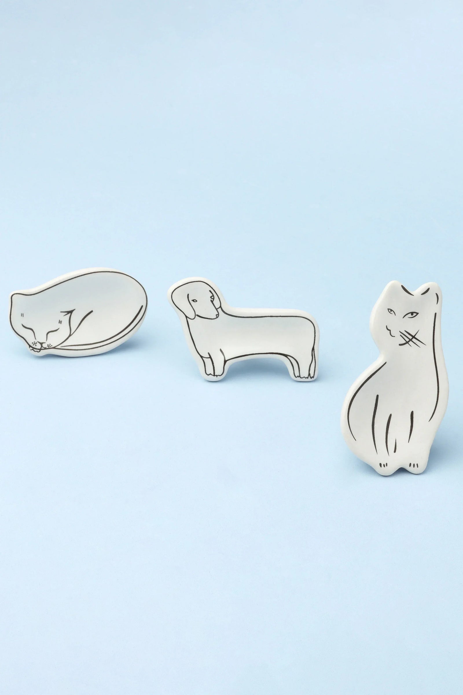 Sleepy Cat and Loyal Pup Furry Friends Ceramic Cabinet Knob — alternate view, G Decor