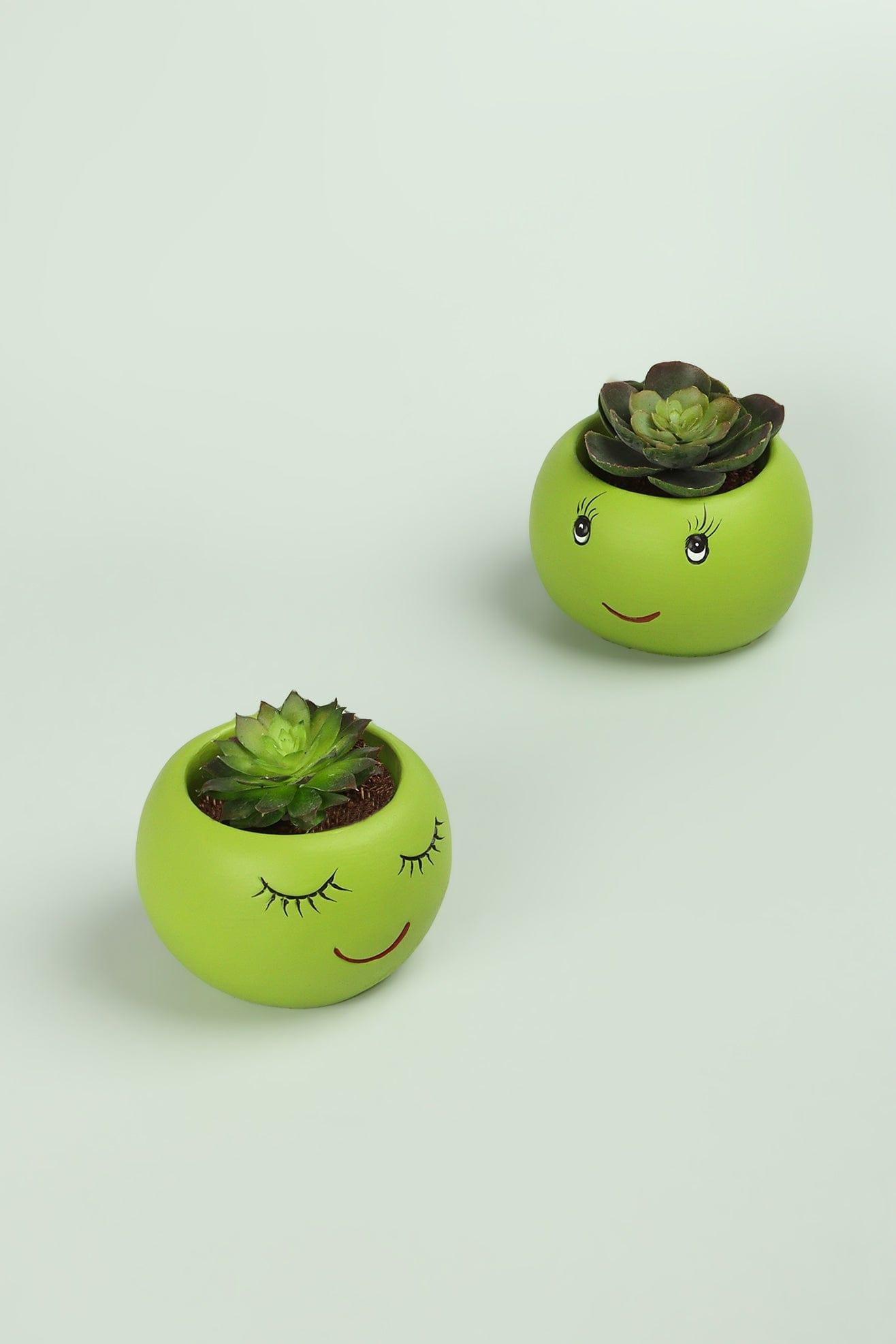 G Decor planter Green Smiling Pair Peas In The Pod Planter