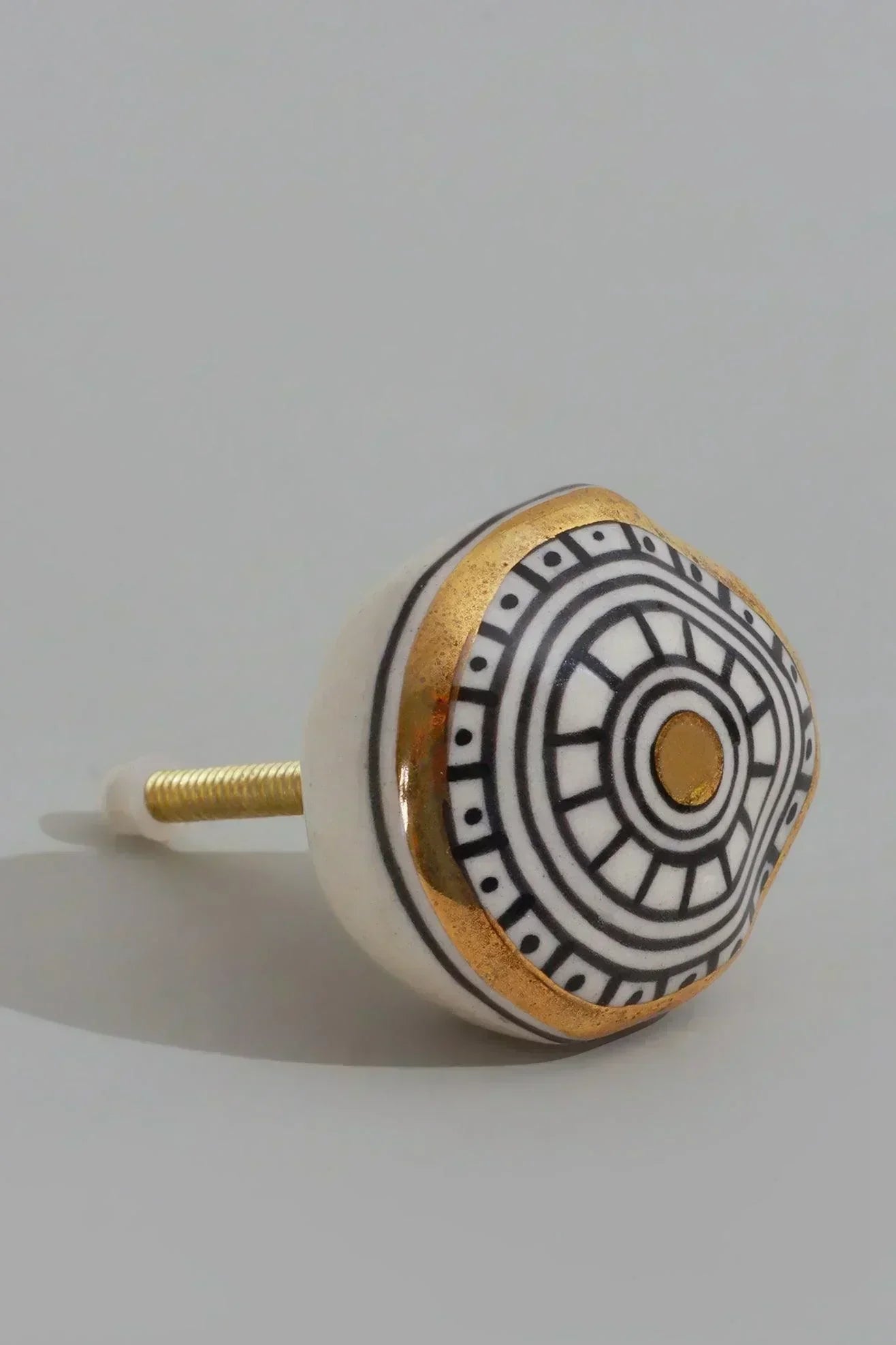 Sorrento Hand-Painted Designer Ceramic Cabinet Knob in Gold — view 5, G Decor