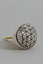 Sorrento Hand-Painted Designer Ceramic Cabinet Knob in Gold — view 6, G Decor