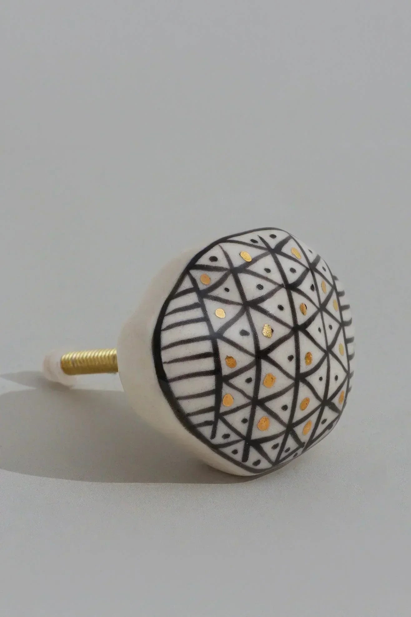 Sorrento Handcrafted & Hand-Painted Designer Ceramic Doorknob Gold Artistic Collection - G Decor