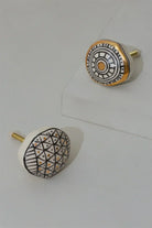 Sorrento Handcrafted & Hand-Painted Designer Ceramic Doorknob Gold Artistic Collection - G Decor