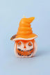Trick and Trouble Halloween Pumpkin Hat and Ghost Candles — close-up view, G Decor