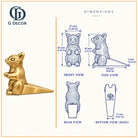 Size drawing of the squirrel door stopper: 85 mm high, 104 mm long, 37 mm wide