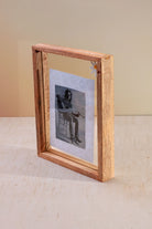 Taru Handmade Mango Wood Photo Frame Freestanding Double Clear Glass Insert Picture Frame - G Decor