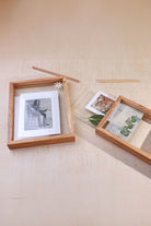 Taru Mango Wood Freestanding Double Glass Photo Frame — view 7, G Decor