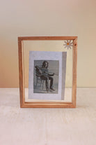 Taru Handmade Mango Wood Photo Frame Freestanding Double Clear Glass Insert Picture Frame - G Decor