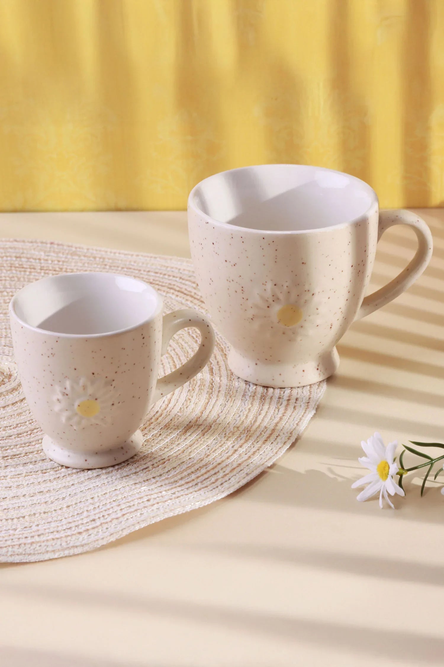 Tea, Coffee & Espresso Mug Collection Handmade & Hand-Painted Daisy Press Ceramic Cups - G Decor