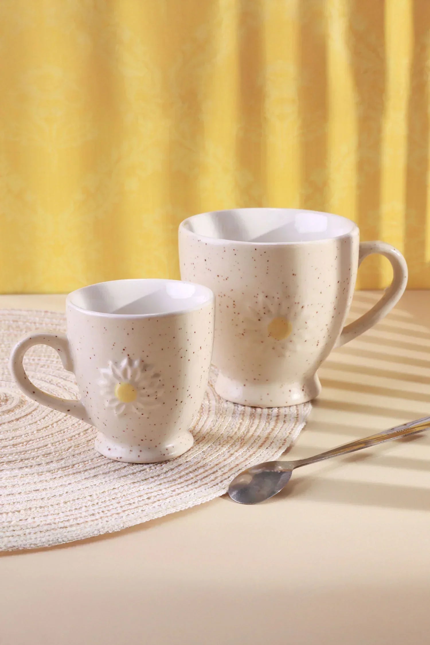 Daisy Press Hand-Painted Ceramic Tea Coffee and Espresso Mug Collection — alternate view, G Decor
