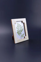 Tectura Bone Inlay Photo Frame in Architectural Cream — close-up view, G Decor