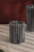Textured Harmony Scented Pillar Candle in Dark Grey — alternate view, G Decor