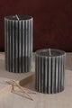 Textured Harmony Dark Grey Scented Pillar Candle Deep Stone Retreat - G Decor