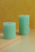 Textured Harmony Light Green Scented Pillar Candle Fresh Garden Bliss - G Decor