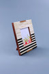 Blackline Edit Bone and Brass Photo Frame in Monochrome Stripe — close-up view, G Decor