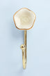 Tiffity Handmade & Hand-Painted Ceramic Wall Hook Crackle Glaze with Brass Detail - G Decor