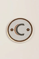 British Pub Tile Monogram Coasters in Black and Gold — view 5, G Decor