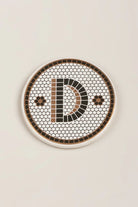 British Pub Tile Monogram Coasters in Black and Gold — view 8, G Decor