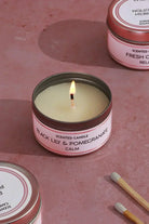 Trio Serenity Scented White Tin Candles Set of 3 — close-up view, G Decor