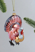 Hand-Painted Golden Turkey Plumage Glass Christmas Bauble — G Decor