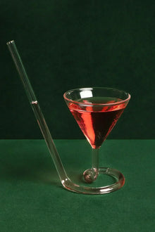 Innovative Sip Cocktail Glass with Built-In Straw