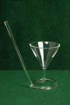 Innovative Sip Cocktail Glass with Built-In Straw — alternate view, G Decor