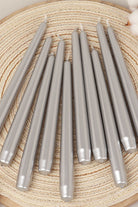 Velaré Silver Glow Set of 2, 10 or 20 Tall Hand-Finished Opaline Dinner Candles & Taper Candles - G Decor