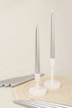 Velaré Silver Glow Set of 2, 10 or 20 Tall Hand-Finished Opaline Dinner Candles & Taper Candles - G Decor