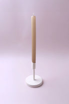 Velluto Noce Verde Set of 2 Extra Tall Dinner & Taper Candles with Ribbed Velvet Matte Finish - G Decor