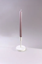 Velluto Prugna Profonda Set of 2 Extra Tall Deep Plum Dinner & Taper Candles with Ribbed Velvet Matte Finish - G Decor