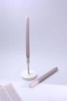 Velluto Rosato Set of 2 Extra Tall Dinner & Taper Candles with Ribbed Velvet Matte Finish - G Decor