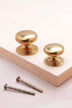 Victorian cabinet knob in aged brass, 32mm and 38mm, with solid brass fixing bolts