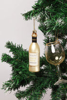Vino Celebration White Wine Bottle and Glass Christmas Tree Baubles — view 5, G Decor