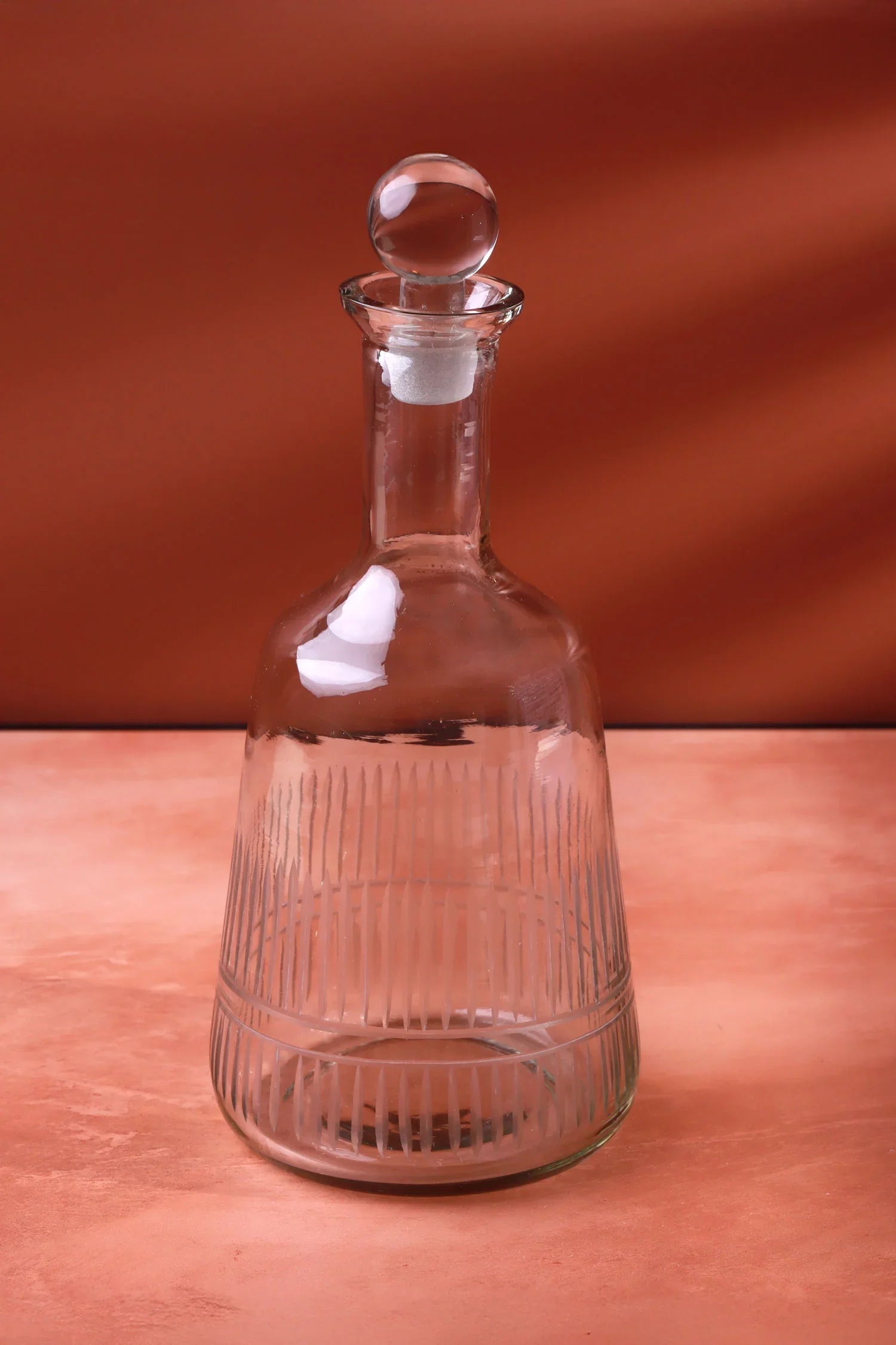 Virelle Set of 4 Handmade Hand-Engraved Glass Tumblers or Decanter with Stopper - G Decor