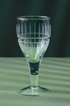 Virelle Hand-Etched Linear Stemmed Wine Goblets Set of 4 — lifestyle view, G Decor