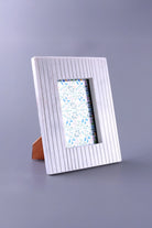 Vittoria Marmo Handcrafted Marble Photo Frame Fluted Vertical Carving Picture Display - G Decor