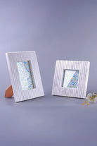 Vittoria Marmo Marble Photo Frame with Fluted Carving — G Decor