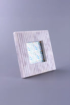 Vittoria Marmo Handcrafted Marble Photo Frame Fluted Vertical Carving Picture Display - G Decor