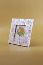 Vivianne Mother of Pearl Photo Frame in Opaline — close-up view, G Decor