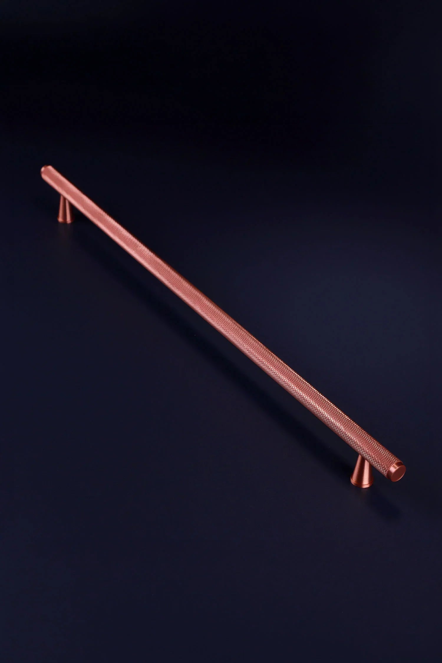 Chelsea Diamond-Knurled Brass Bar Pull Handle in Rose Brass — view 8, G Decor
