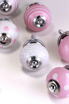 Pink Hand-Painted Ceramic Cabinet Knobs Set of 8 — alternate view, G Decor